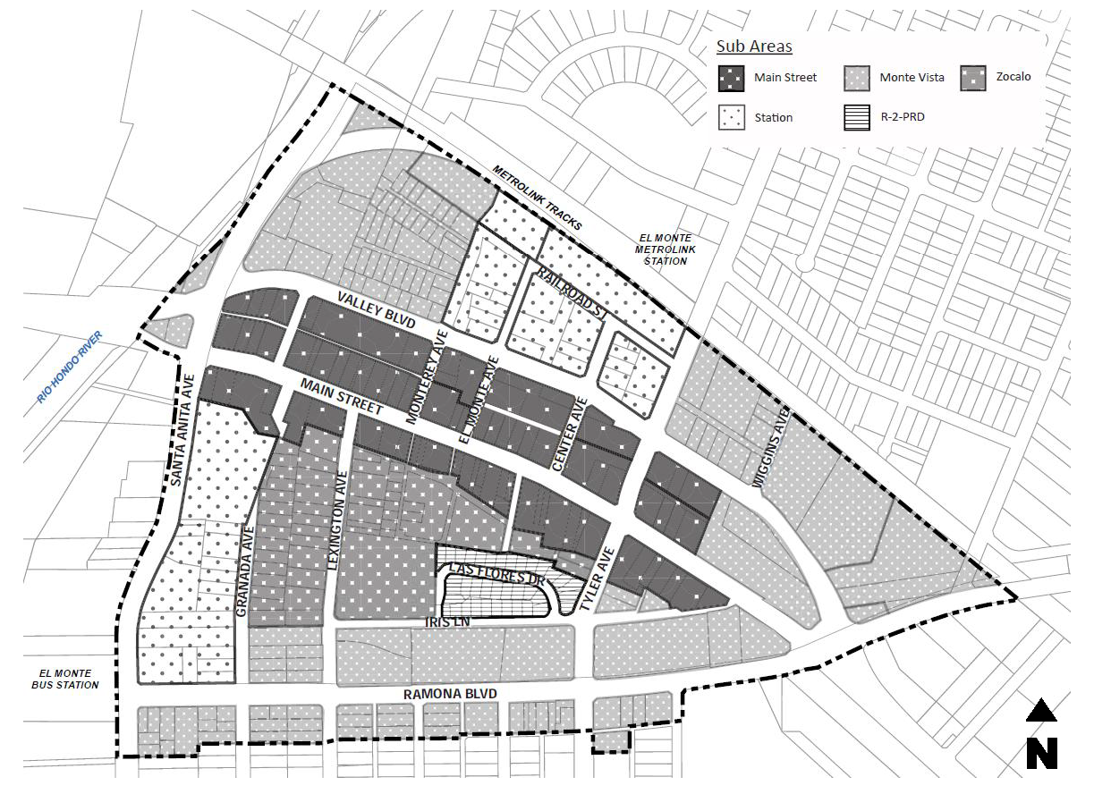 Figure 17.134-1 Map of Subareas—Downtown Specific Plan