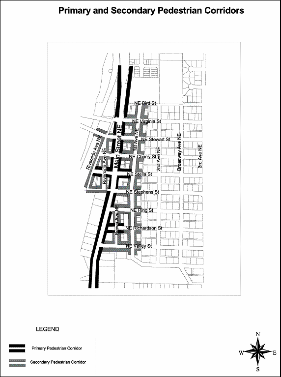 Figure 14.34.7: Primary and Secondary Pedestrian Corridors North of Old Town