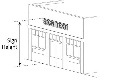 FIGURE C.8.040.D-8: WALL SIGN HEIGHT