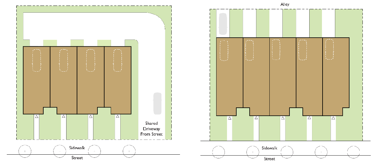 Figure 18.206.060-F.1 Townhouse driveway examples.