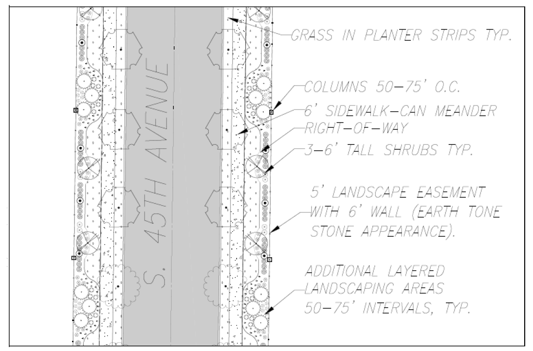 Figure 18.210.060-D Major corridor plan-view example.