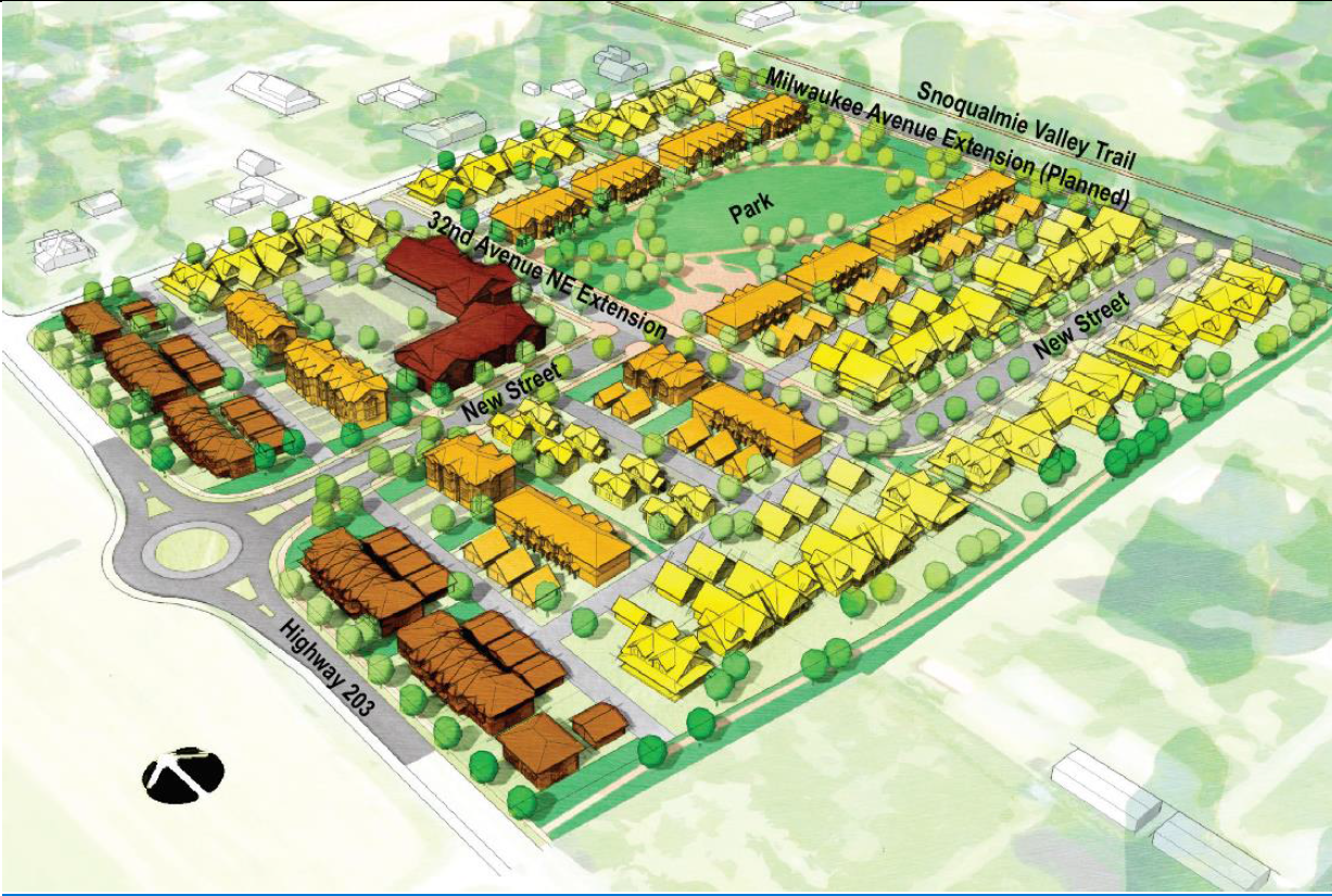 Figure 18.401.060.B Example of an RMD-16 subdivision with a mixture of housing types.
