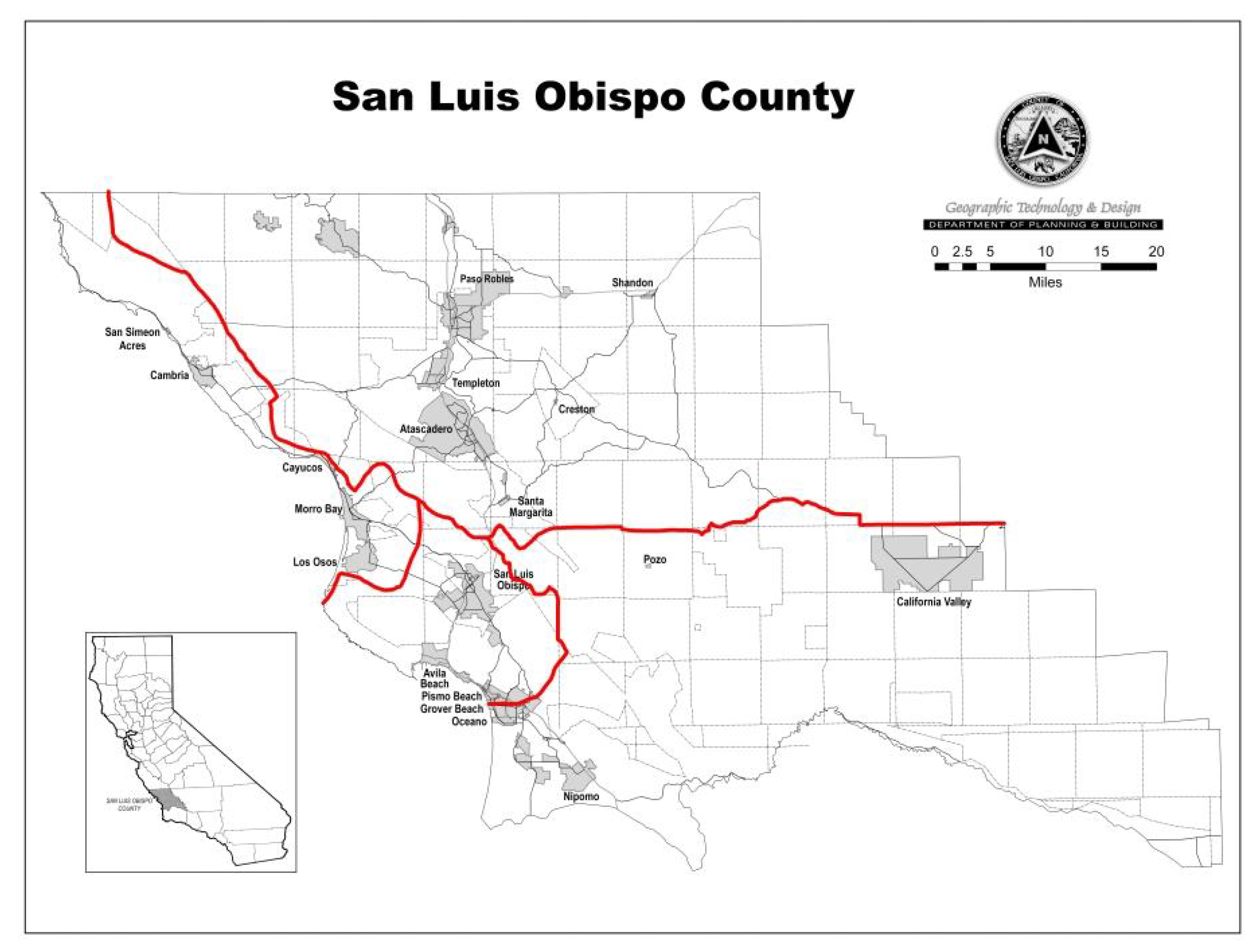 Area 1: North County Area 2: South County, Area 3: Central County, Area 4: North Coast