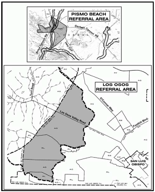 Figure 96-7: Referral areas for Los Osos and the City of Pismo Beach