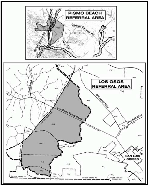 Figure 98-12: Referral areas for Los Osos and the City of Pismo Beach