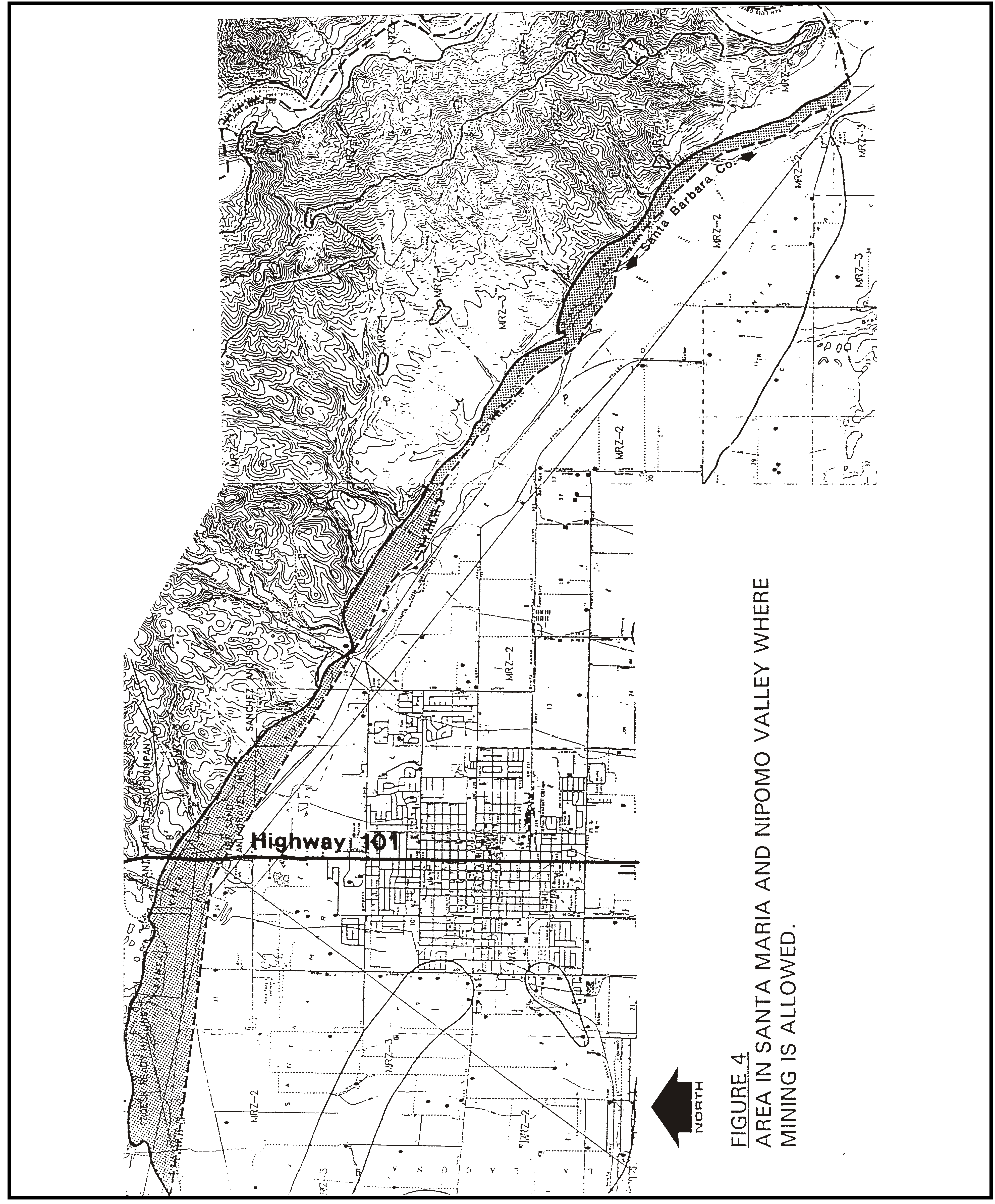 Figure 98-24: Area in Santa Maria and Nipomo Valleys Where Mining is Allowed
