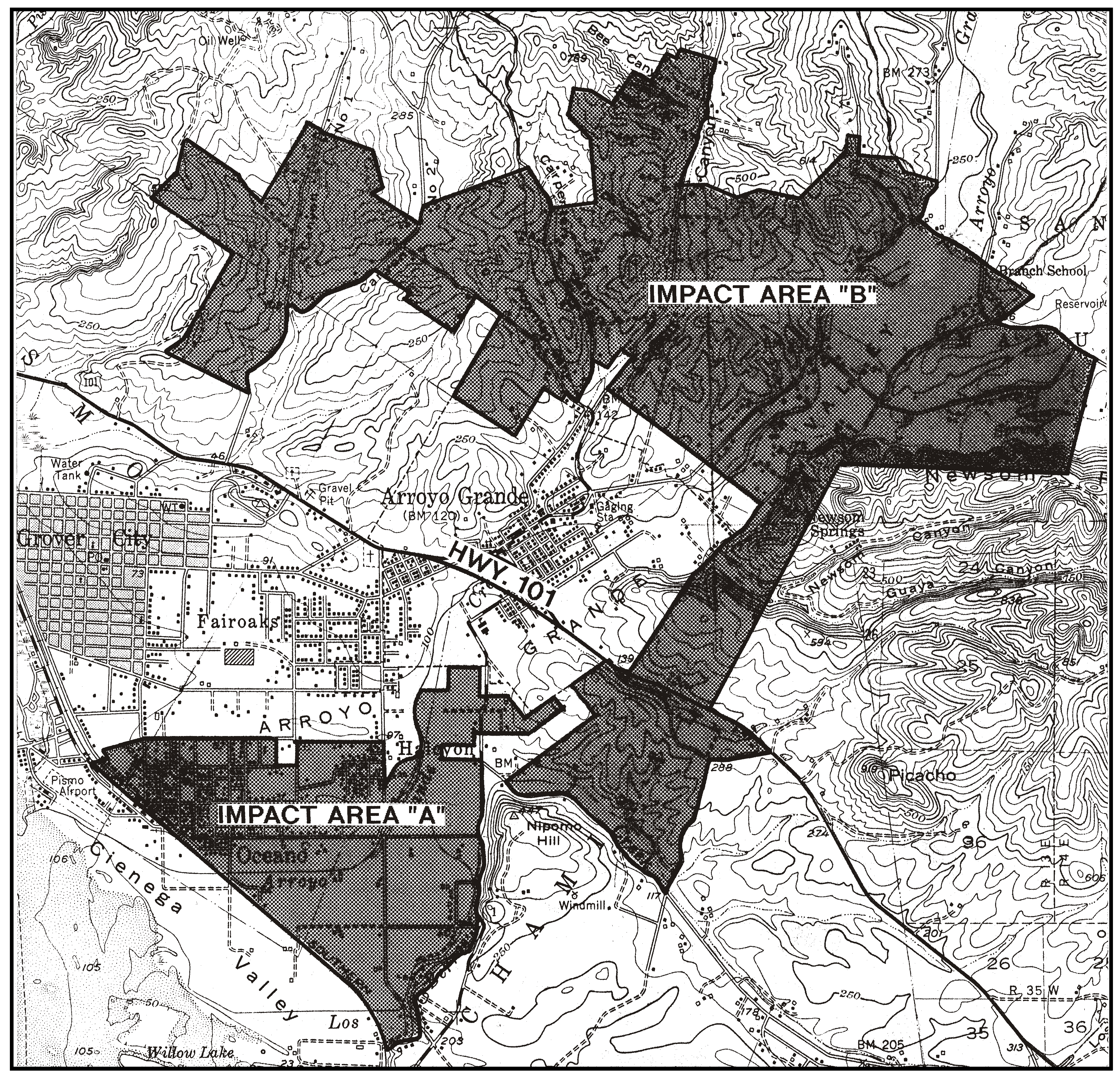 Figure 98-8: Planning Impact Areas "A" and "B"