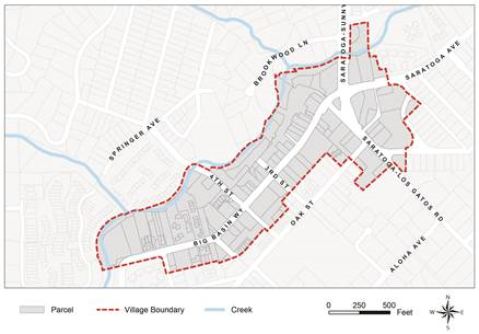 Figure 15-62.010-1: Saratoga Village Boundary