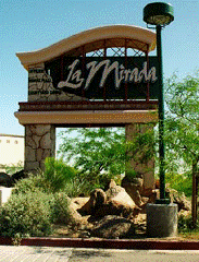 Landscaping enhances this freestanding sign.