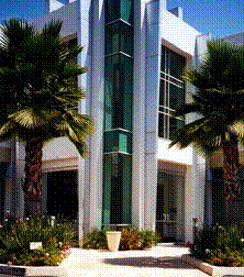 Accent planting enhances building entries.