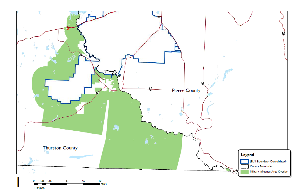 Figure 2. Thurston County Military Influence Area Overlay