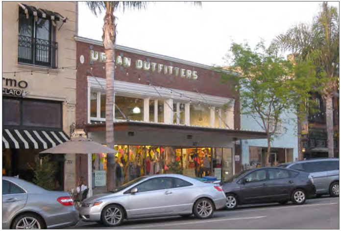 A tall, one-story "block-form" Mixed-Use Building that accommodates retail uses is appropriate for Saticoy's Town Center.