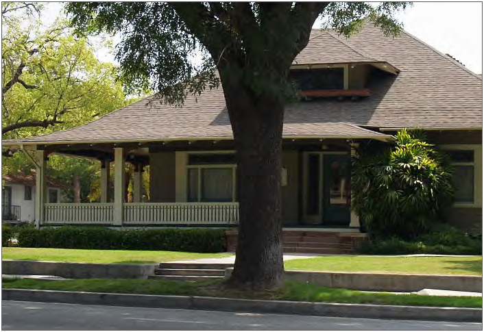 Front Yard Example—A front yard enclosed by a fence.