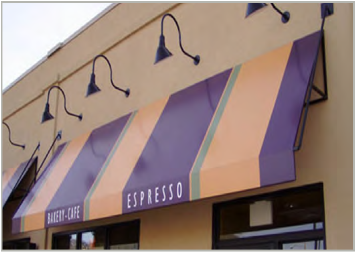 Example of lighting aimed solely at the sign to be illuminated.