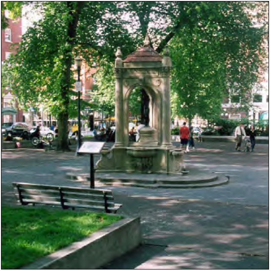 Illustrative Photo of a Pocket Park appropriate for the Town Center.