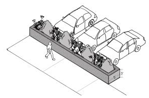 Figure 27. Elevated Parking Lot Planting Buffer