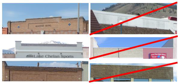 Figure 40. Desirable (Left) And Undesirable (Right) Local Cornice Examples