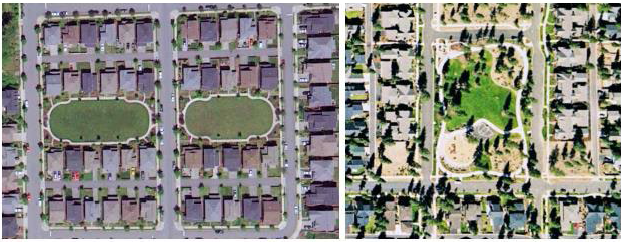 Figure 15.420.040(A). These parks are located in accessible and centralized locations within the neighborhood. Both parks have accessibility from streets on multiple sides combined with good visibility from adjacent dwellings.