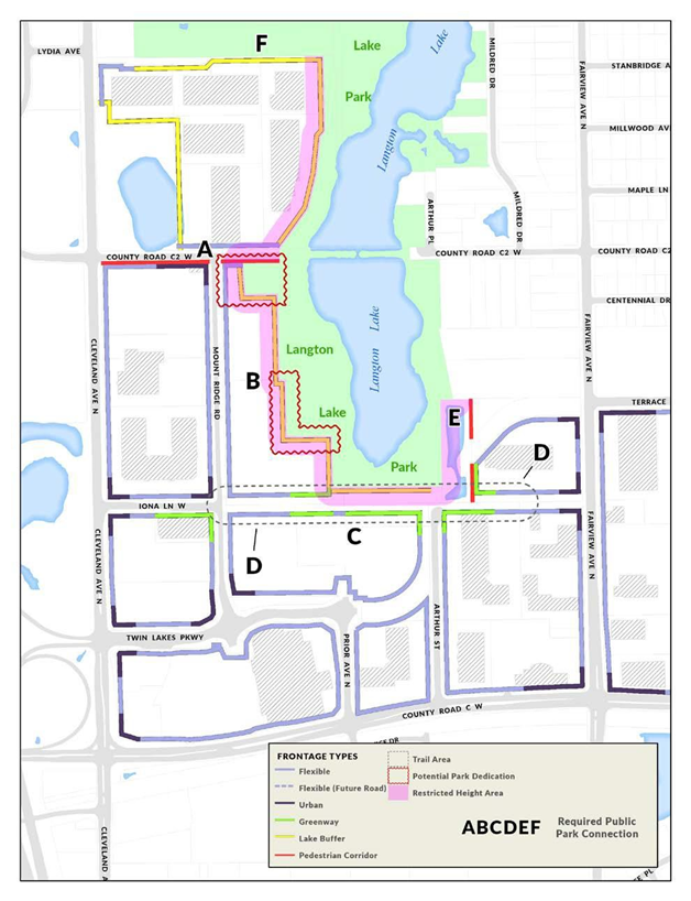 Figure 1005-1. Twin Lakes Regulating Plan Map, West of Fairview Avenue