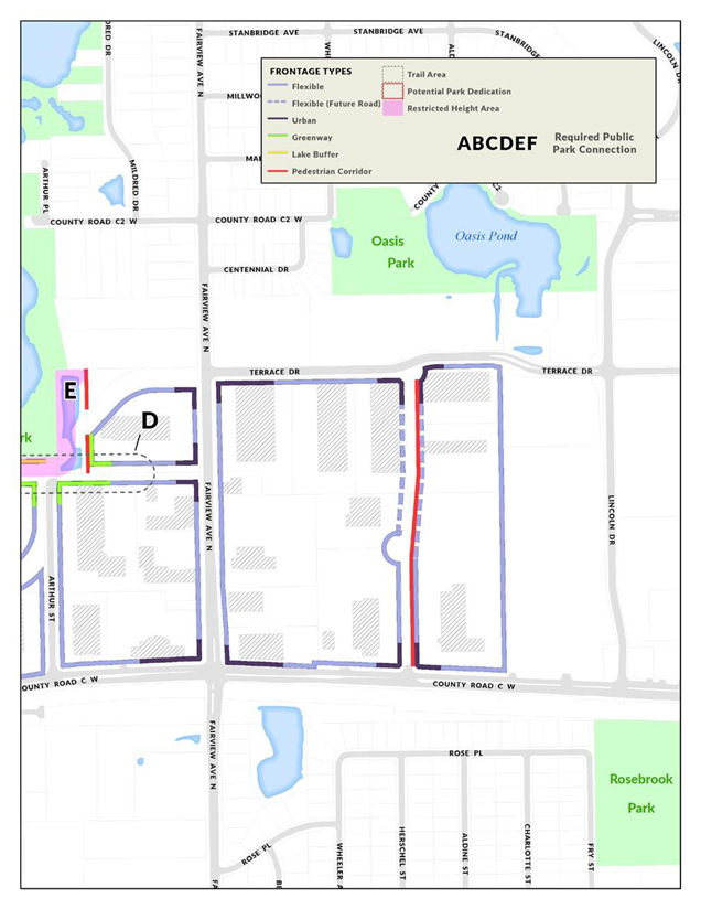Figure 1005-2. Twin Lakes Regulating Plan Map, East of Fairview Avenue