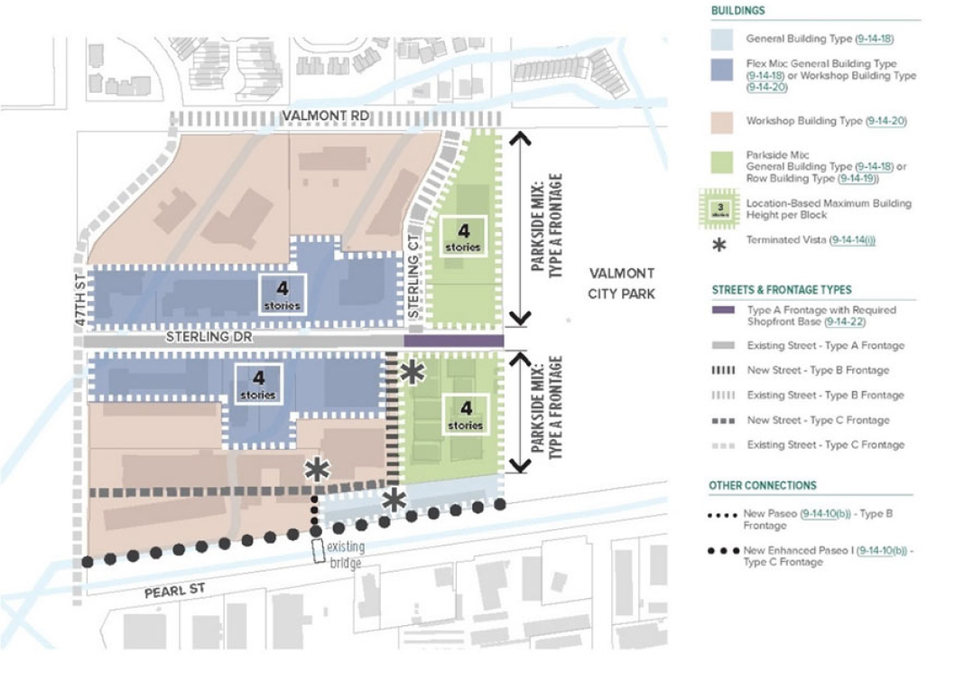 Figure 14-4. Regulating Plan: East Boulder - Valmont Park West