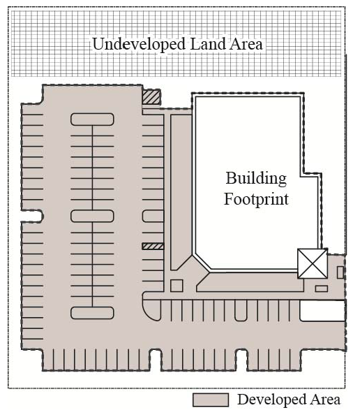 Figure I11: Developed Area for Calculating Landscape Requirements.